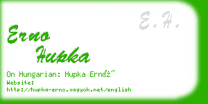 erno hupka business card